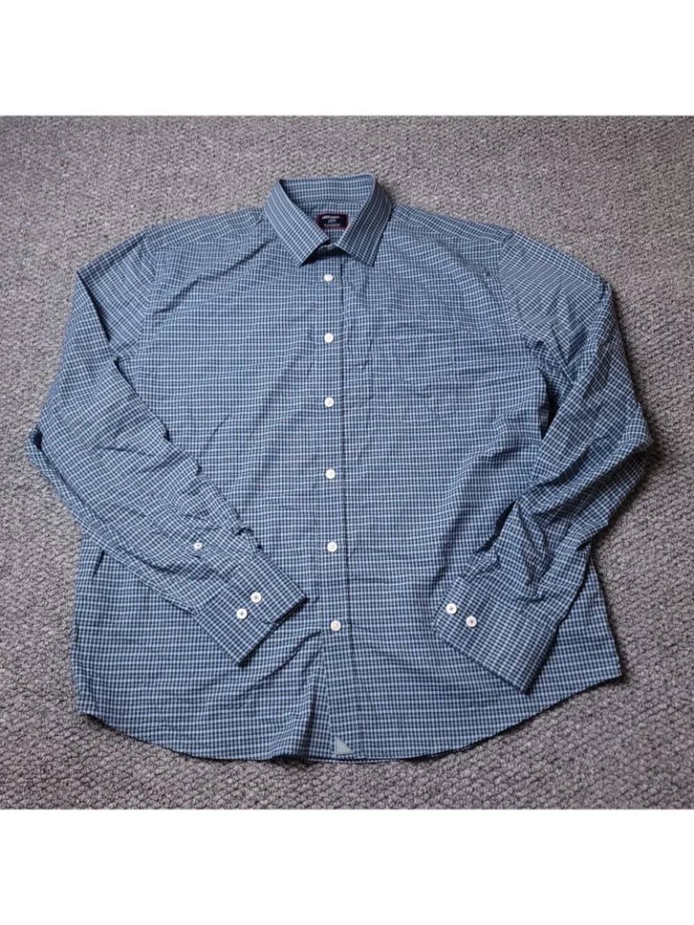 UNTUCKit Delune Shirt Mens L Large Relaxed Blue Button Long Sleeve